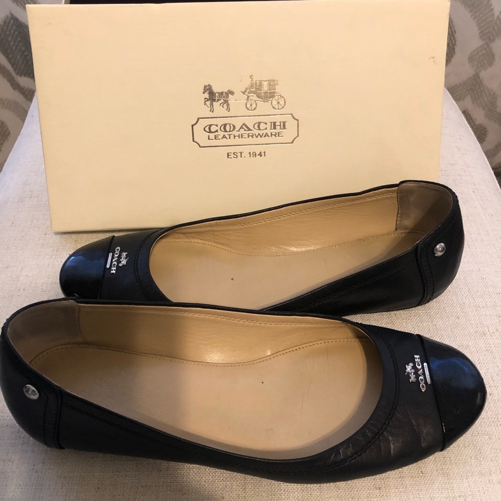 Black Coach Flats - Picture 2 of 7
